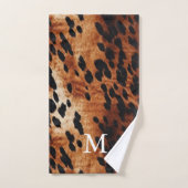 Brown Cowhid Monogramm Badhandtuch Set (Handtuch)