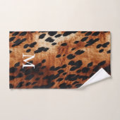 Brown Cowhid Monogramm Badhandtuch Set (Handtuch)