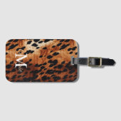 Brown Cowhid Monogramm Gepäckanhänger (Vorderseite (Horizontal))