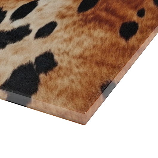 Brown Cowhid Monogramm Schneidebrett (Ecke)