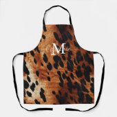 Brown Cowhid Monogramm Schürze (Vorderseite)