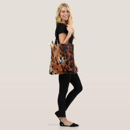 Brown Cowhid Monogramm Tasche