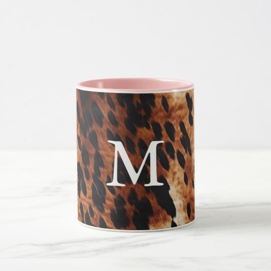 Brown Cowhid Monogramm Tasse (Zentrum)