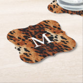 Brown Cowhid Monogramm Untersetzer (angewinkelt)
