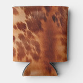 Brown Cowhide Animal Print Dosenkühler (Vorderseite)