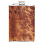 Brown Cowhide Animal Print Flachmann (Vorderseite)