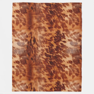 Brown Cowhide Animal Print Fleecedecke
