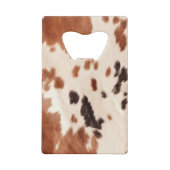 Brown Cowhide Animal Print Geldbeutel Flaschenöffner (Rückseite)