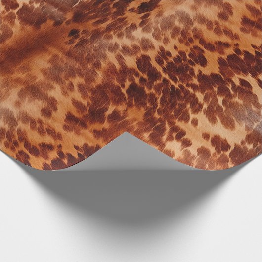 Brown Cowhide Animal Print Geschenkpapier (Ecke)