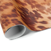 Brown Cowhide Animal Print Geschenkpapier (Rolleneckpunkt)