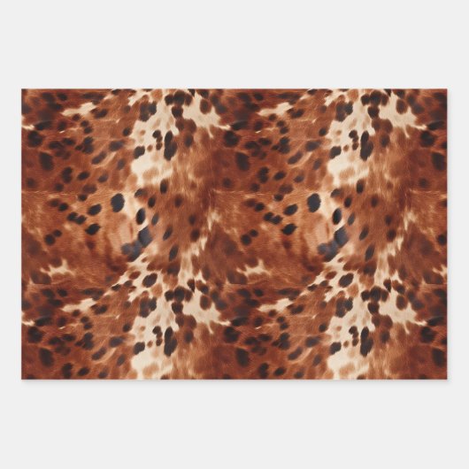 Brown Cowhide Animal Print Geschenkpapier Set (Vorderseite 2)
