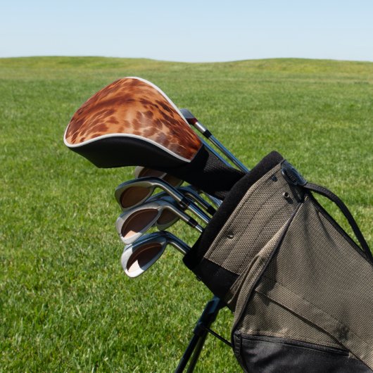 Brown Cowhide Animal Print Golf Headcover (In SItu)