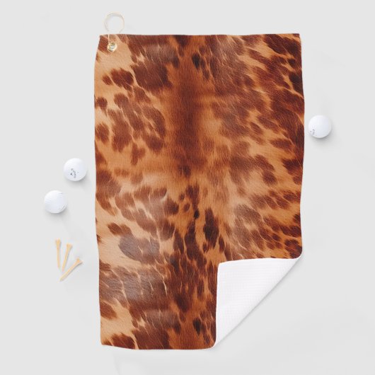 Brown Cowhide Animal Print Golfhandtuch (Insitu)