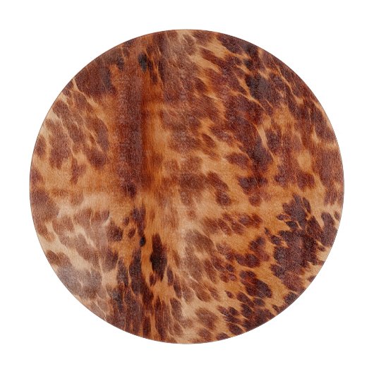 Brown Cowhide Animal Print Schneidebrett (Vorderseite)