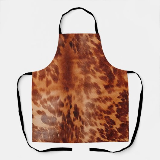 Brown Cowhide Animal Print Schürze (Vorderseite)