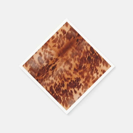 Brown Cowhide Animal Print Serviette (Ecke)