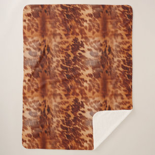 Brown Cowhide Animal Print Sherpadecke