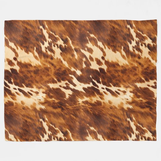 Brown Cowhide Fleecedecke (Vorderseite (Horizontal))