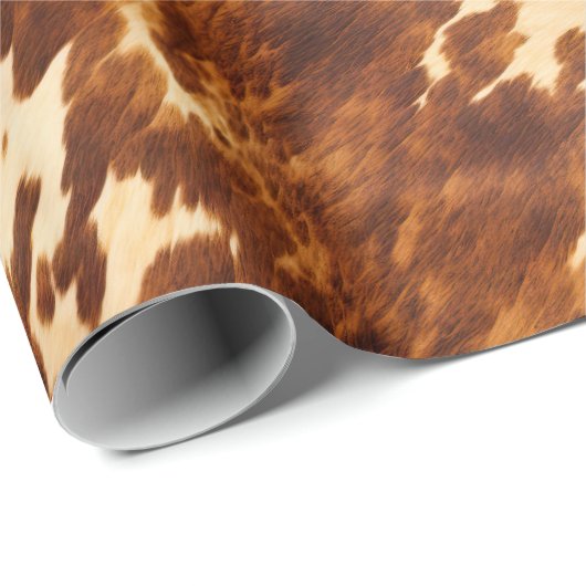 Brown Cowhide Geschenkpapier (Rolleneckpunkt)