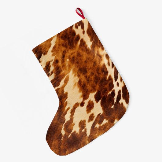 Brown Cowhide Großer Weihnachtsstrumpf (Rückseite (Hängend))