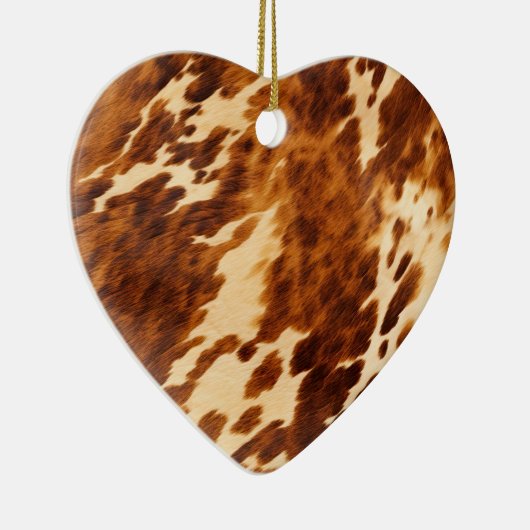 Brown Cowhide Keramik Ornament (Rechts)