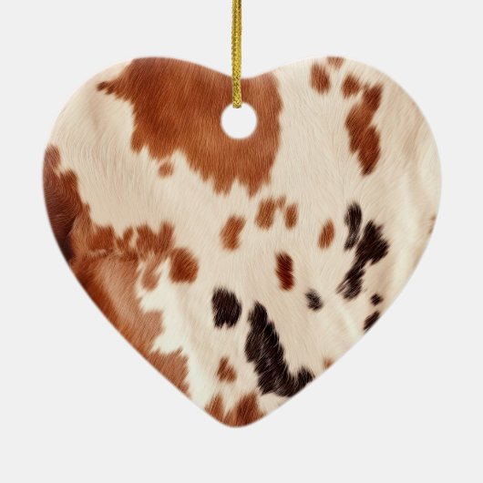 Brown Cowhide Keramik Ornament (Hinten)
