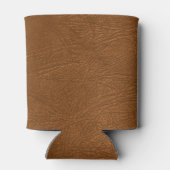 Brown Cowhide Leder Textur aussehen Dosenkühler (Rückseite)