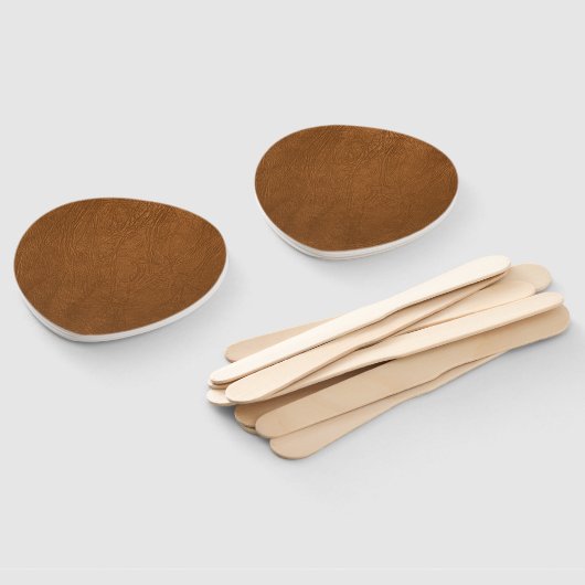 Brown Cowhide Leder Textur aussehen Fächer (Non-assembled)