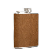 Brown Cowhide Leder Textur aussehen Flachmann (Rechts)