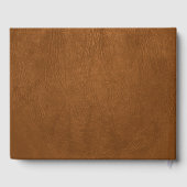 Brown Cowhide Leder Textur aussehen Gästebuch (Rückseite)