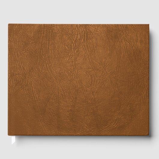 Brown Cowhide Leder Textur aussehen Gästebuch (Vorderseite)