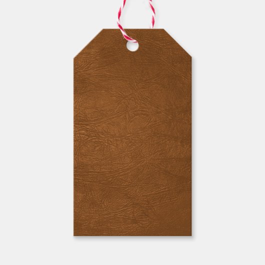 Brown Cowhide Leder Textur aussehen Geschenkanhänger (Vorderseite)