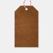 Brown Cowhide Leder Textur aussehen Geschenkanhänger (Rückseite)