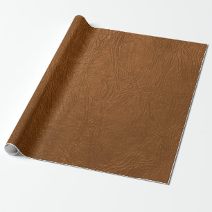 Brown Cowhide Leder Textur aussehen Geschenkpapier