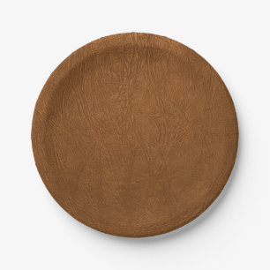 Brown Cowhide Leder Textur aussehen Pappteller