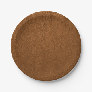 Brown Cowhide Leder Textur aussehen Pappteller