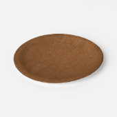Brown Cowhide Leder Textur aussehen Pappteller (Schrägansicht)