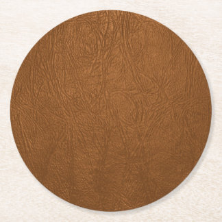 Brown Cowhide Leder Textur aussehen Runder Pappuntersetzer