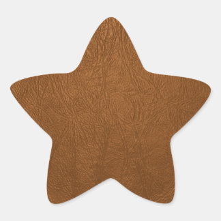 Brown Cowhide Leder Textur aussehen Stern-Aufkleber