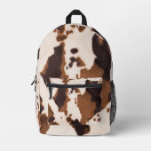 Brown Cowhide Look Backpack Bedruckter Rucksack (Vorderseite)