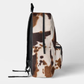 Brown Cowhide Look Backpack Bedruckter Rucksack (Links)