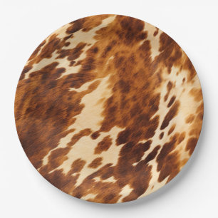 Brown Cowhide Pappteller