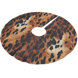 Brown Cowhide Polyester Weihnachtsbaumdecke