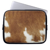 Brown Cowhide Print Laptopschutzhülle (Vorderseite)