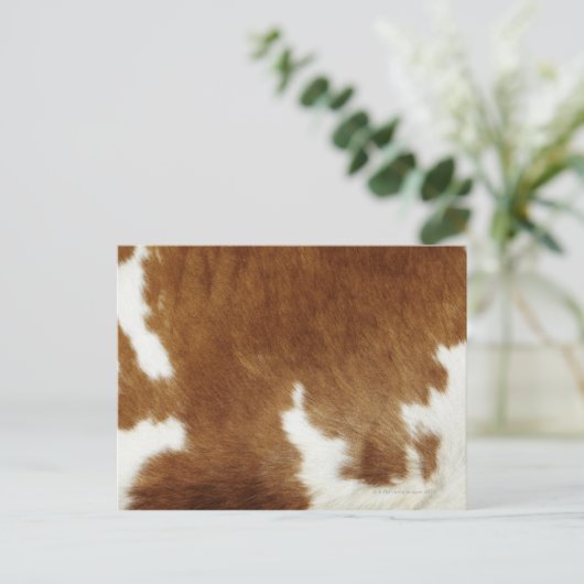 Brown Cowhide Print Postkarte (Stehend Vorderseite)