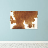 Brown Cowhide Print Wrapped Canvas Leinwanddruck (Insitu (Holzboden))