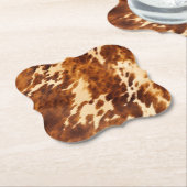 Brown Cowhide Untersetzer (angewinkelt)