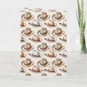 Brown Cream Adventure Hats Birthday Karte (Rückseite)