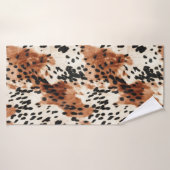 Brown Cream Animal Cowhid Badehandtuch (Badehandtuch)