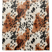 Brown Cream Animal Cowhid Duschvorhang (Vorderseite)